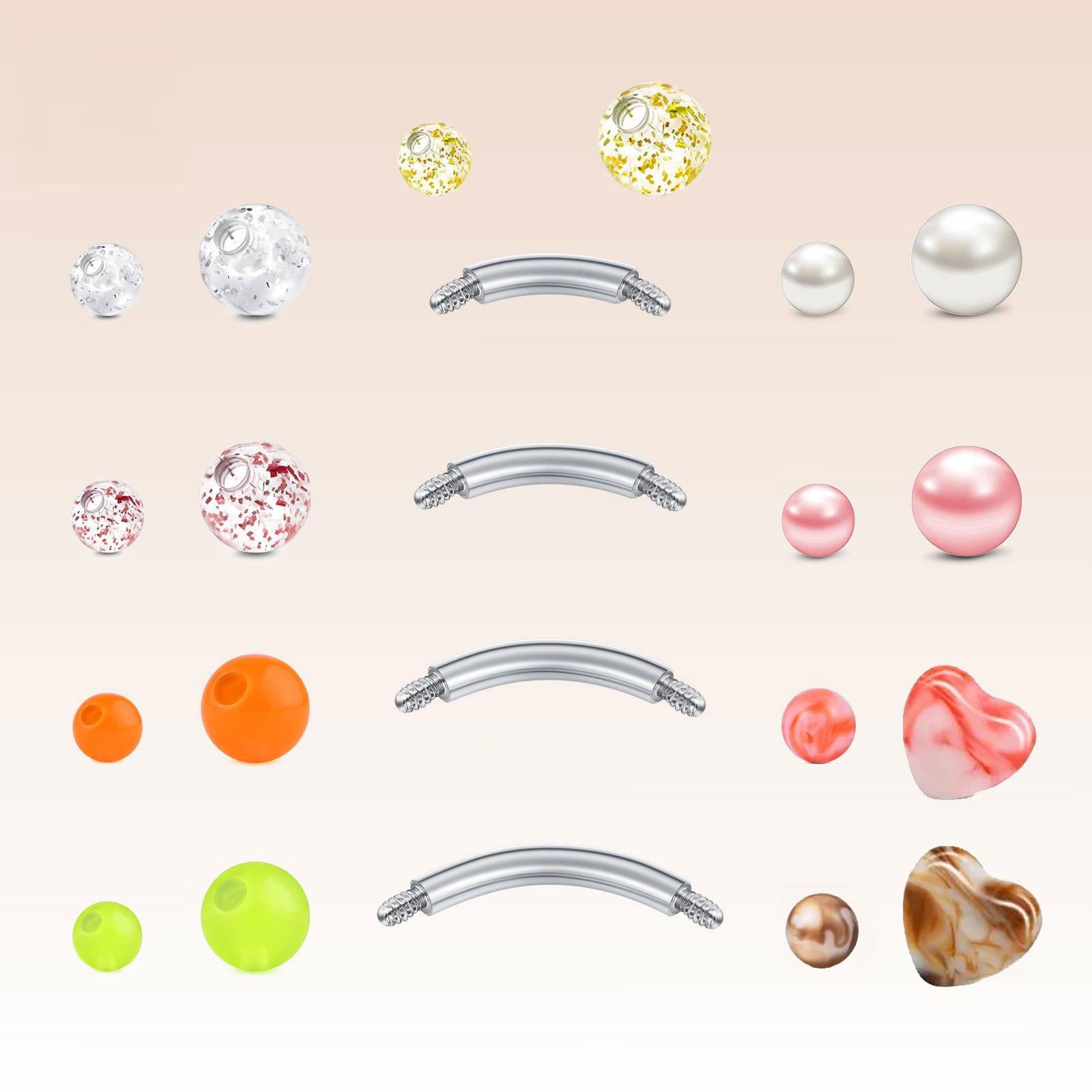 22pcs 14G Stainless Steel Nave - Body Jewelry Replacement Ball ulasan dan harga