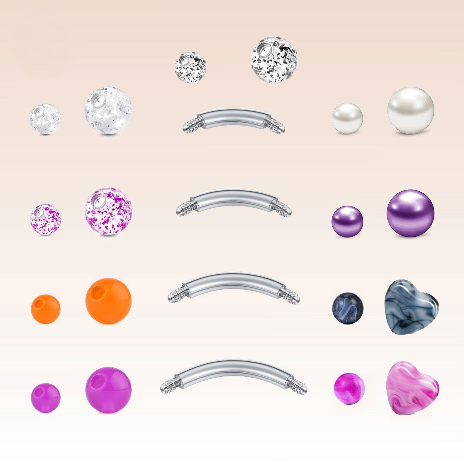 22pcs 14G Stainless Steel Nave - Body Jewelry Replacement Ball ulasan dan harga
