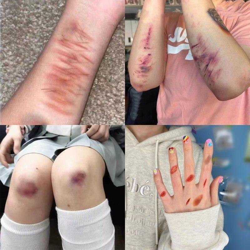 4 Sheets Halloween Wound Bruis - Body Jewelry Stickers ulasan dan harga