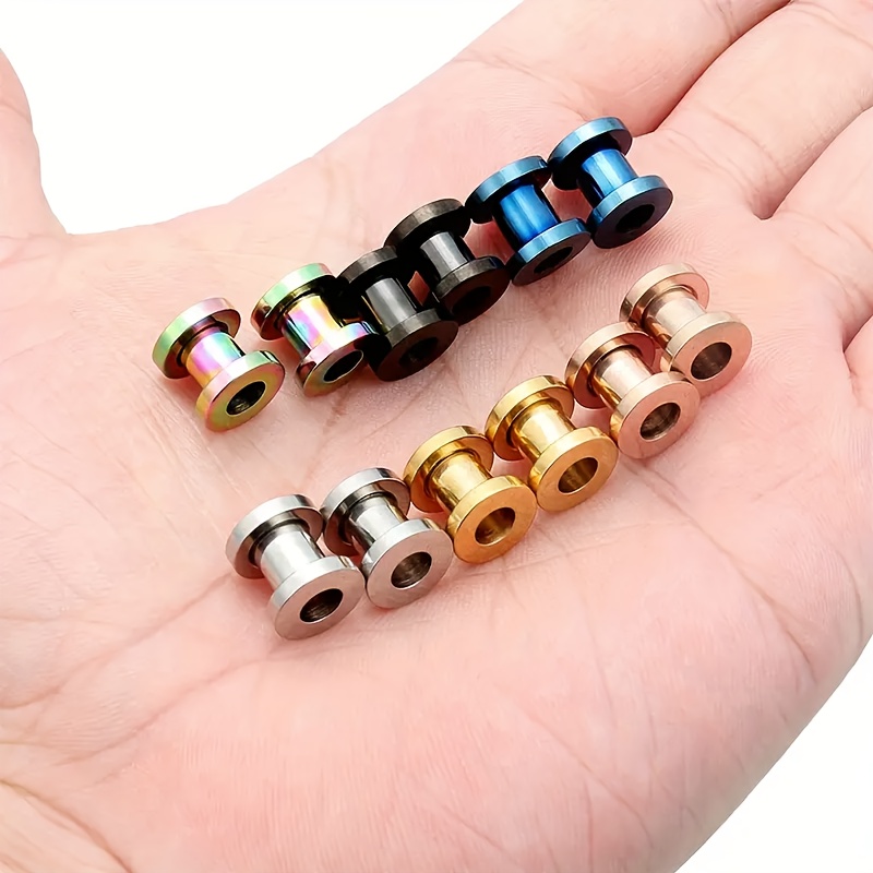 New 2pcs Colorful Anodized Sta - Body Jewelry Ear Gauges ulasan dan harga