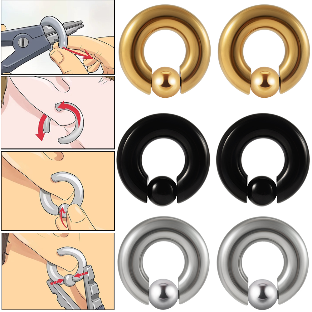 1PC Stainless Steel Large Size - Body Jewelry Ear Gauges ulasan dan harga