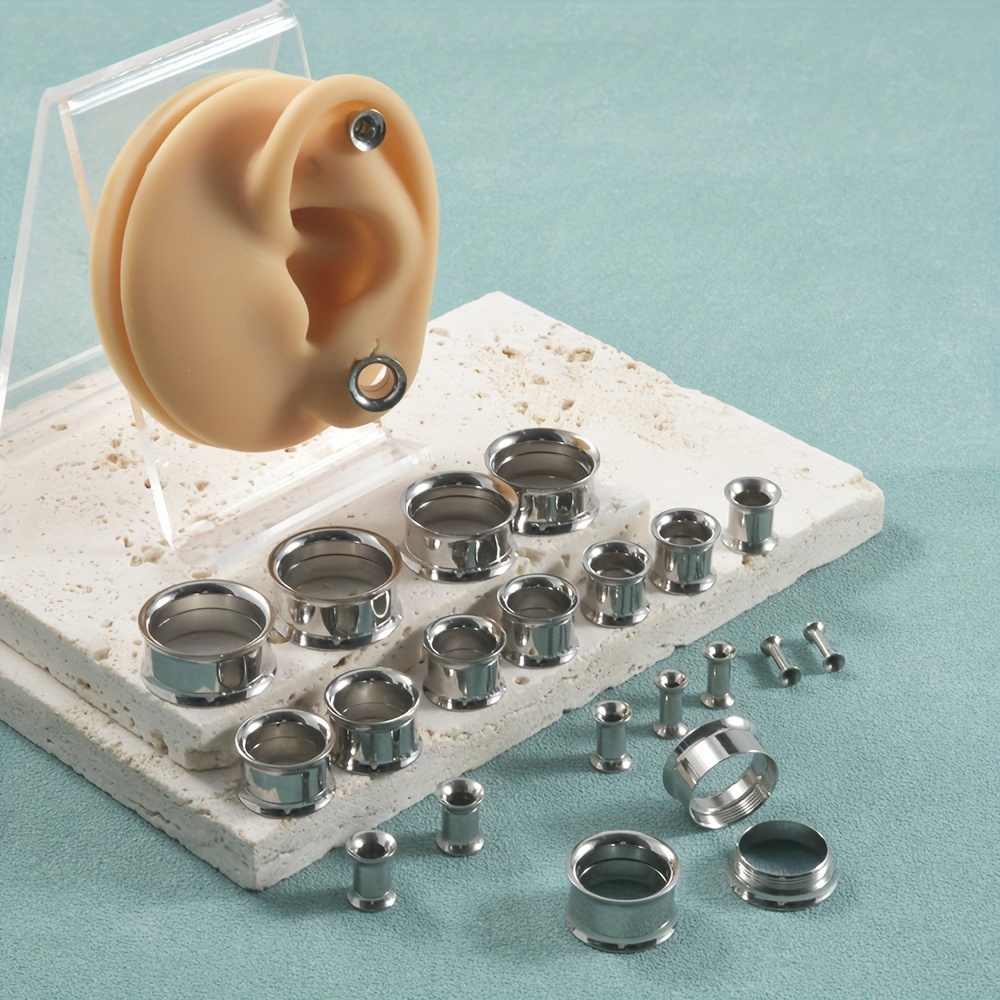 1 Pair/12 Pairs Set Stainless  - Body Jewelry Ear Gauges ulasan dan harga