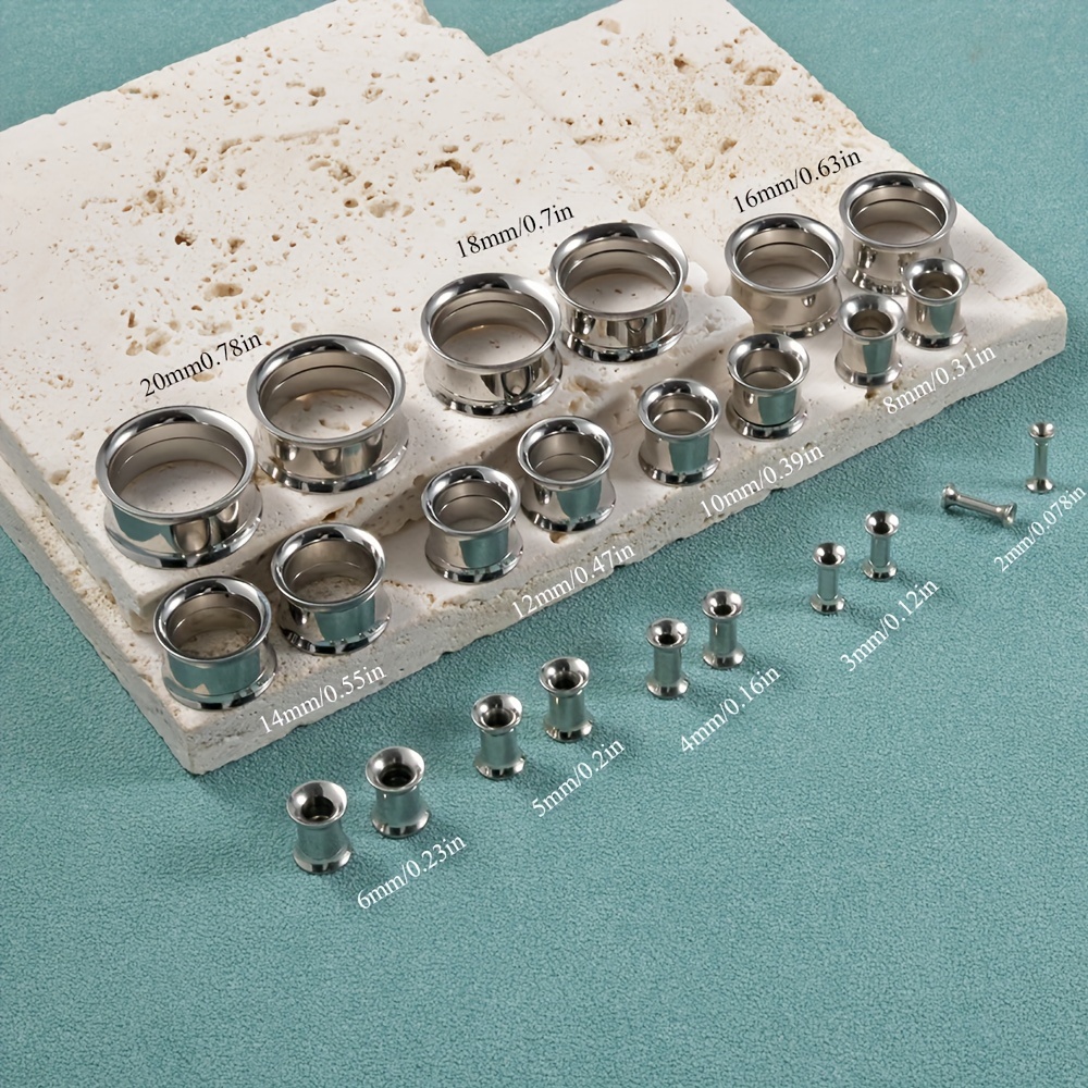 1 Pair/12 Pairs Set Stainless  - Body Jewelry Ear Gauges ulasan dan harga
