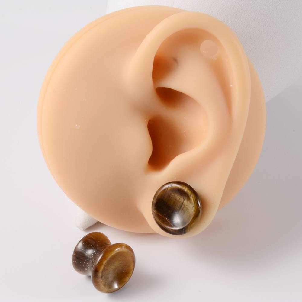 Pair Stone Ear Gauges Double F - Body Jewelry Ear Gauges ulasan dan harga