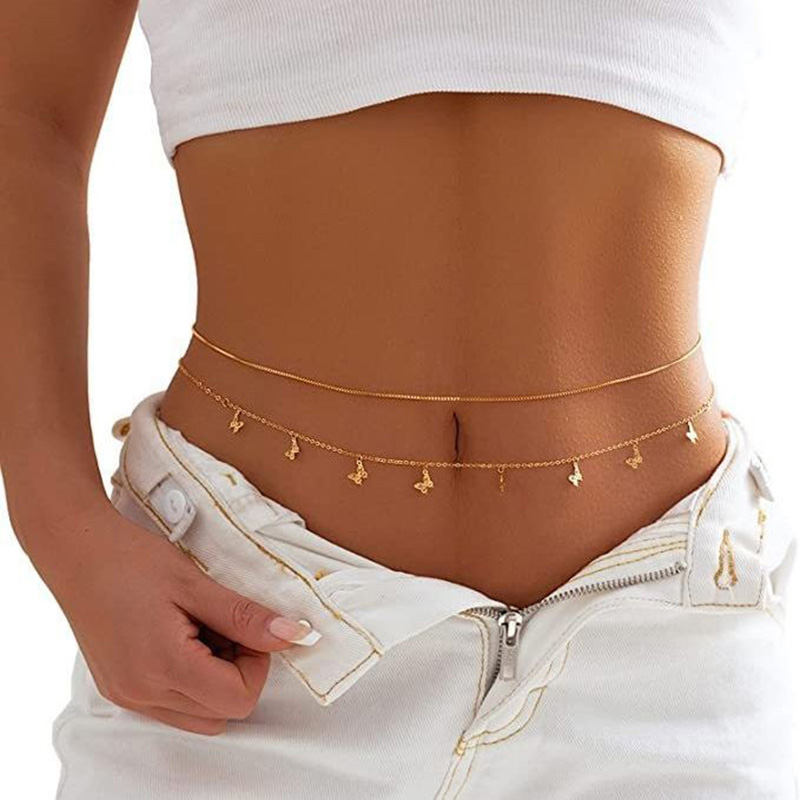 Fashion Simple Double Layer Be - Body Jewelry Beach ulasan dan harga