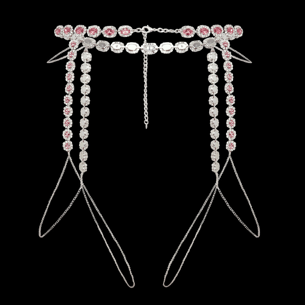 Stonefans Round Pink Thigh Cha - Body Jewelry Thigh Chain ulasan dan harga