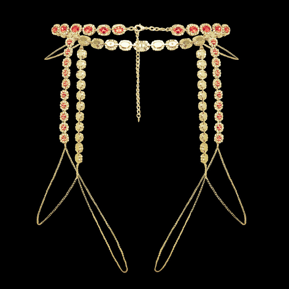 Stonefans Round Pink Thigh Cha - Body Jewelry Thigh Chain ulasan dan harga
