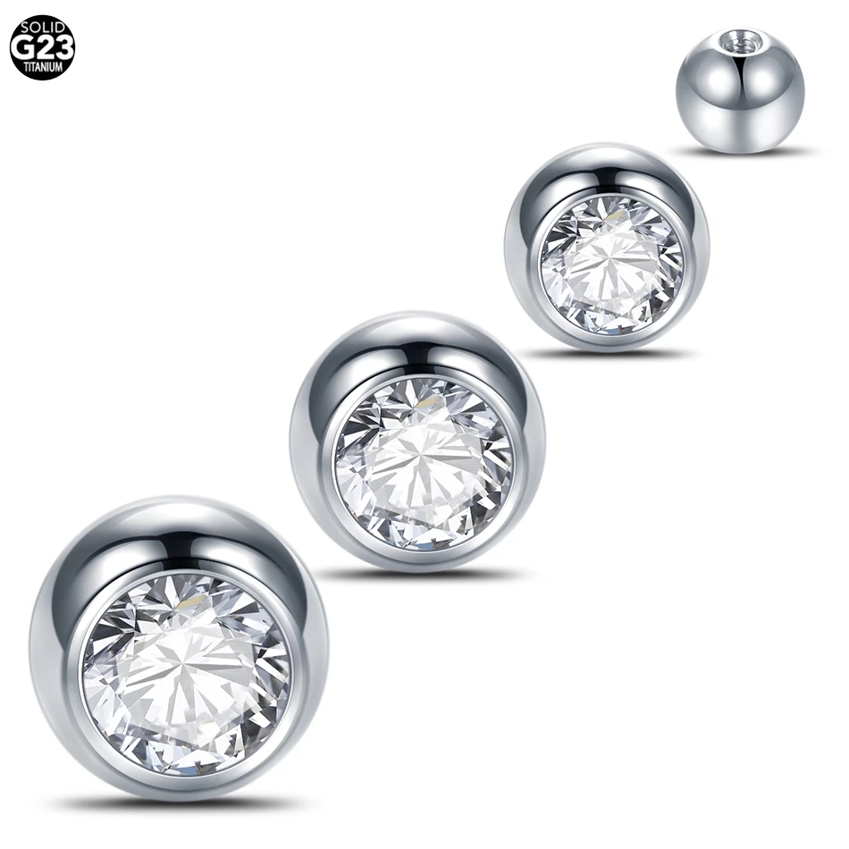 10Pcs G23 Titanium External Th - Body Jewelry Replacement Ball ulasan dan harga