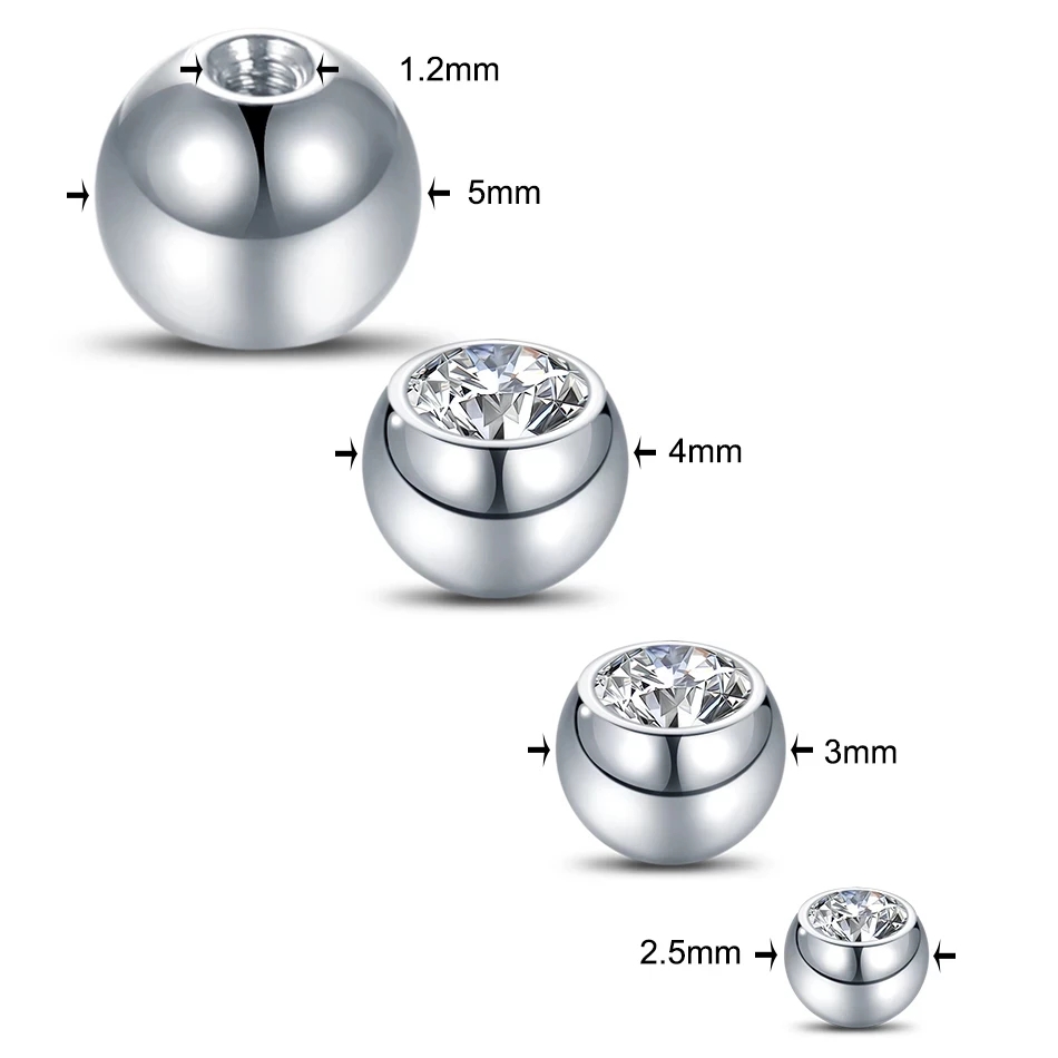 10Pcs G23 Titanium External Th - Body Jewelry Replacement Ball ulasan dan harga