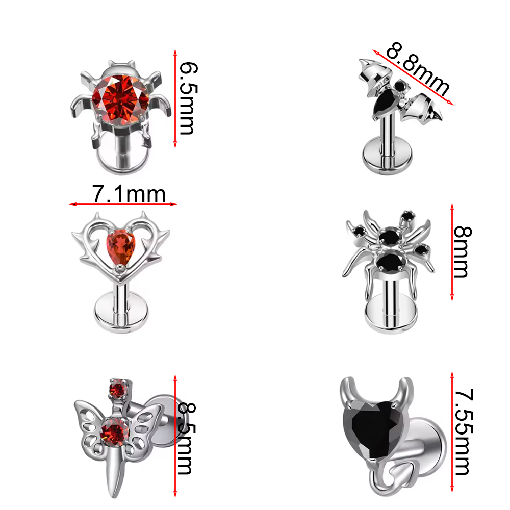 ASTM F136 Titanium Red Black Z - Body Jewelry Changing Kit ulasan dan harga